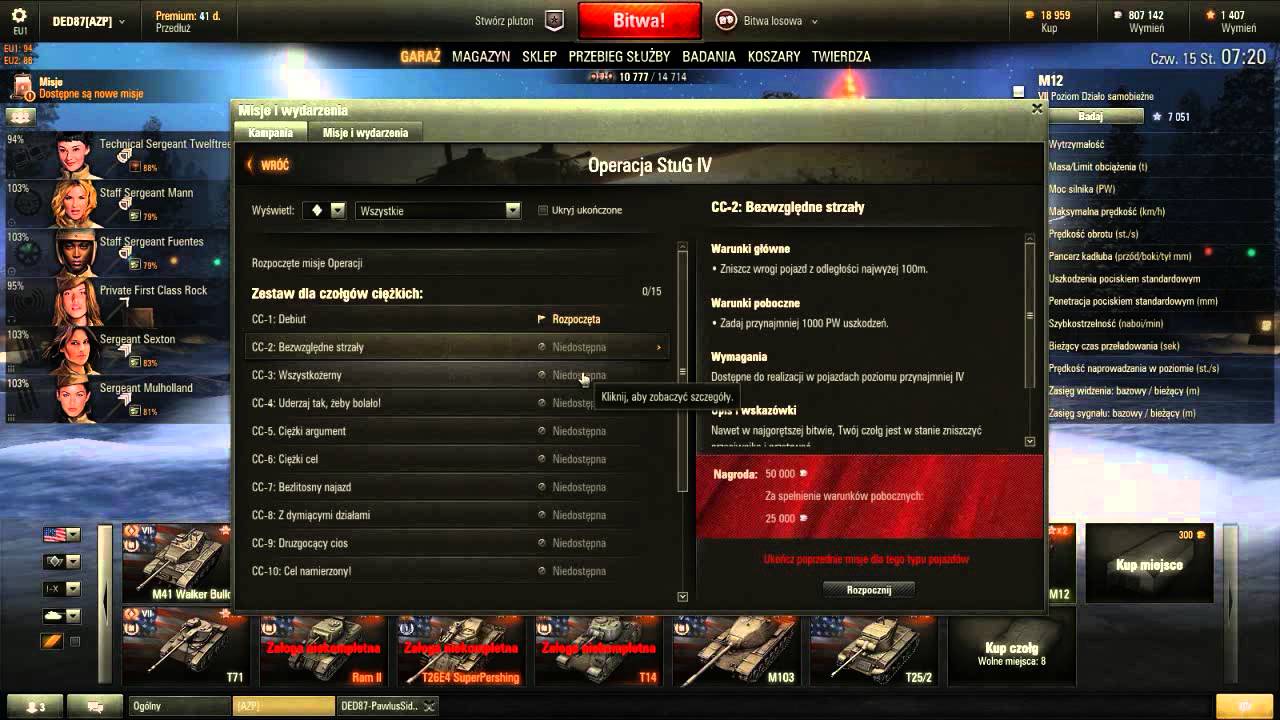 Misje osobiste w World of Tanks   Stug IV- zadania