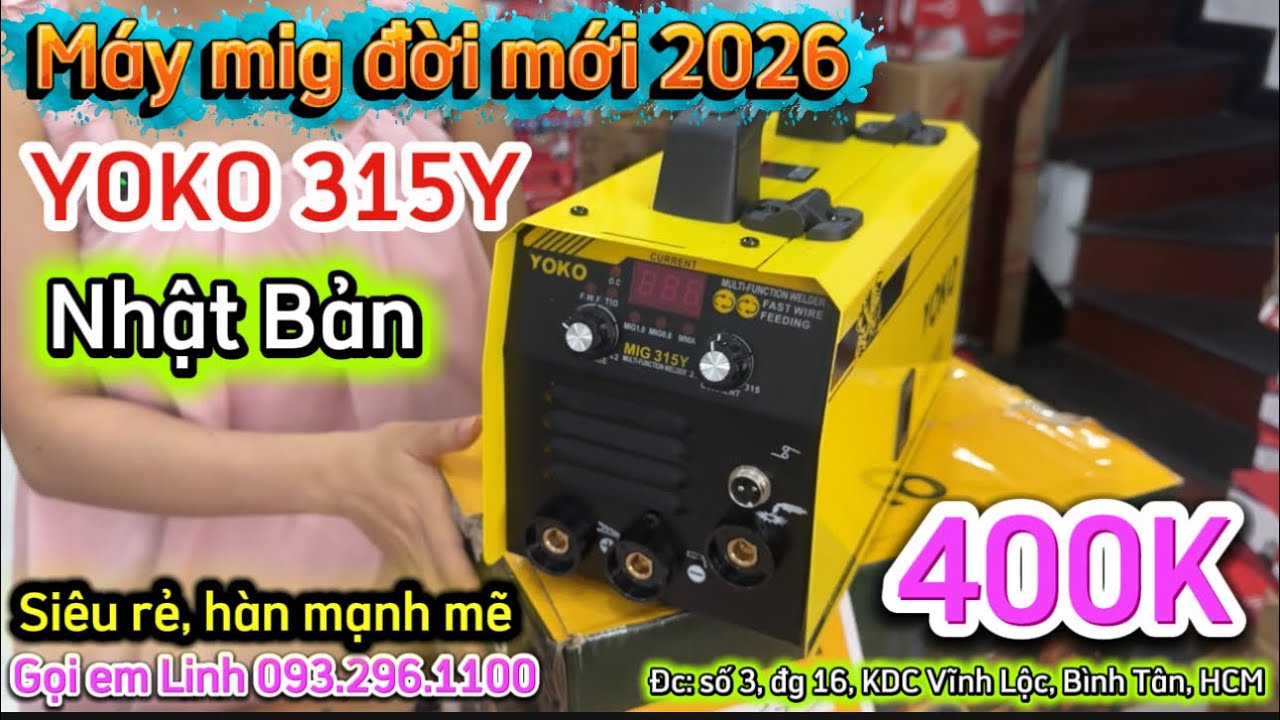 🔴QUÁ RẺ GIẢM 400K HÀN ĐA NĂNG SẮT, KẼM, INOX🔴MÁY HÀN MIG YOKO 315Y ĐỜI MỚI 2026 #mayhan #yoko #kobe 