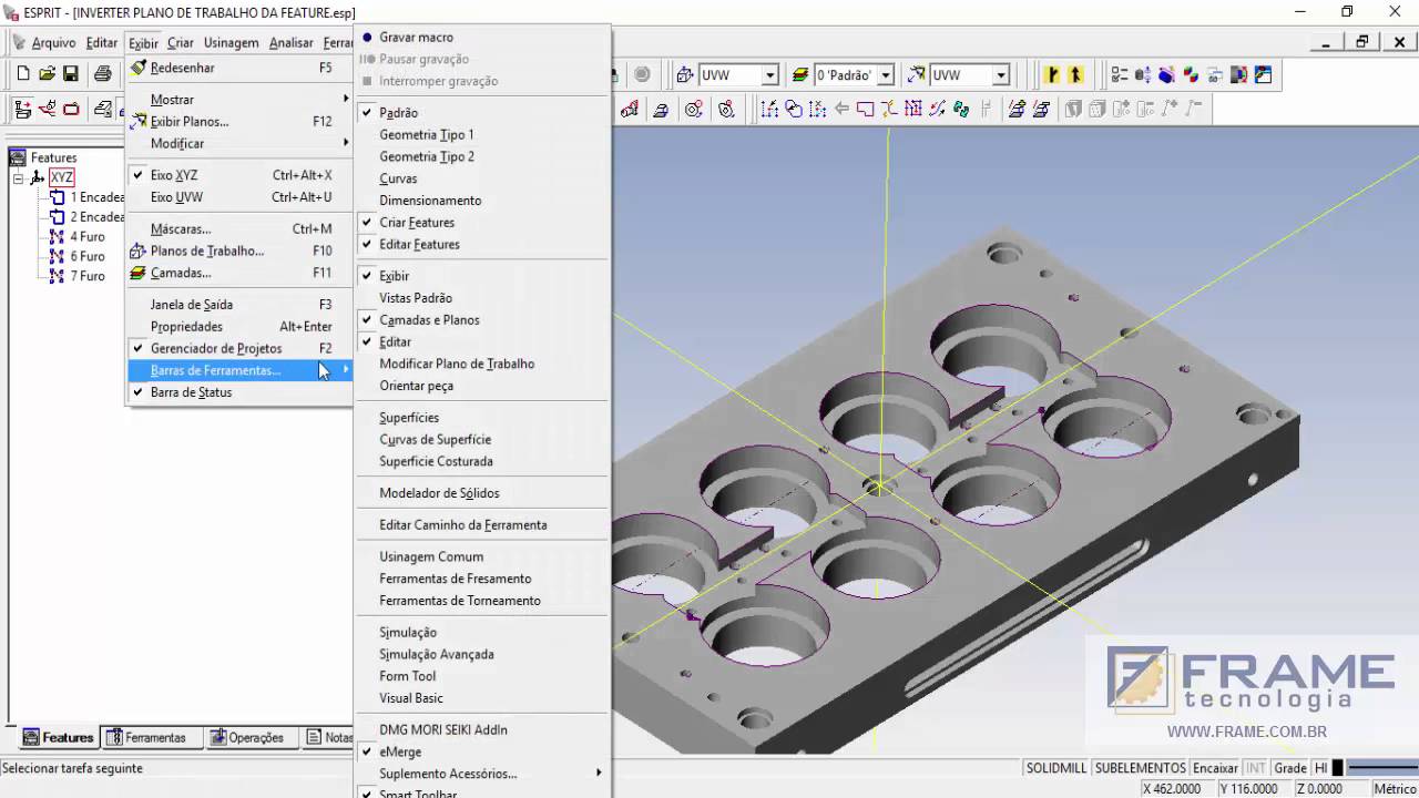 5# ESPRIT CAM 2015 - INVERTER PLANO DE TRABALHO DA FEATURE