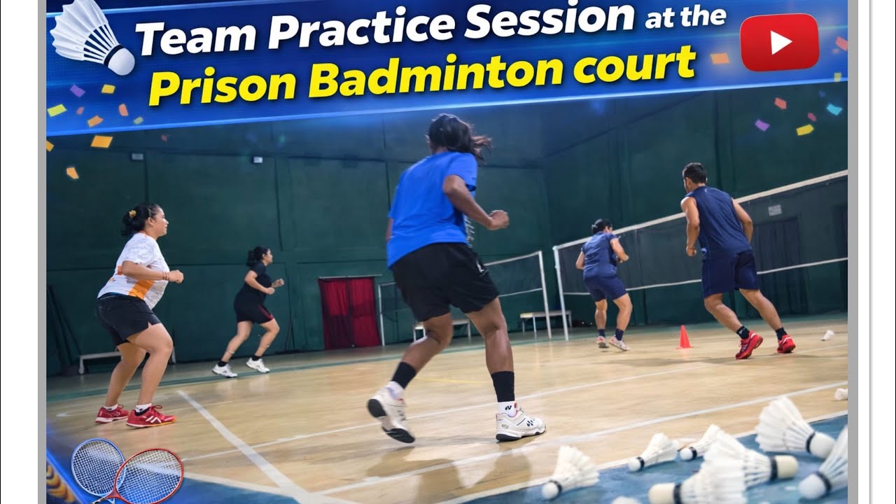 Team Practice Session at the Prison Badminton court #badminton #badmintonlovers 