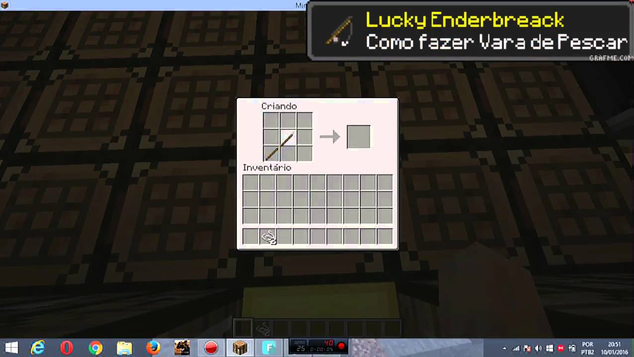 Como fazer Vara de Pescar no Minecraft