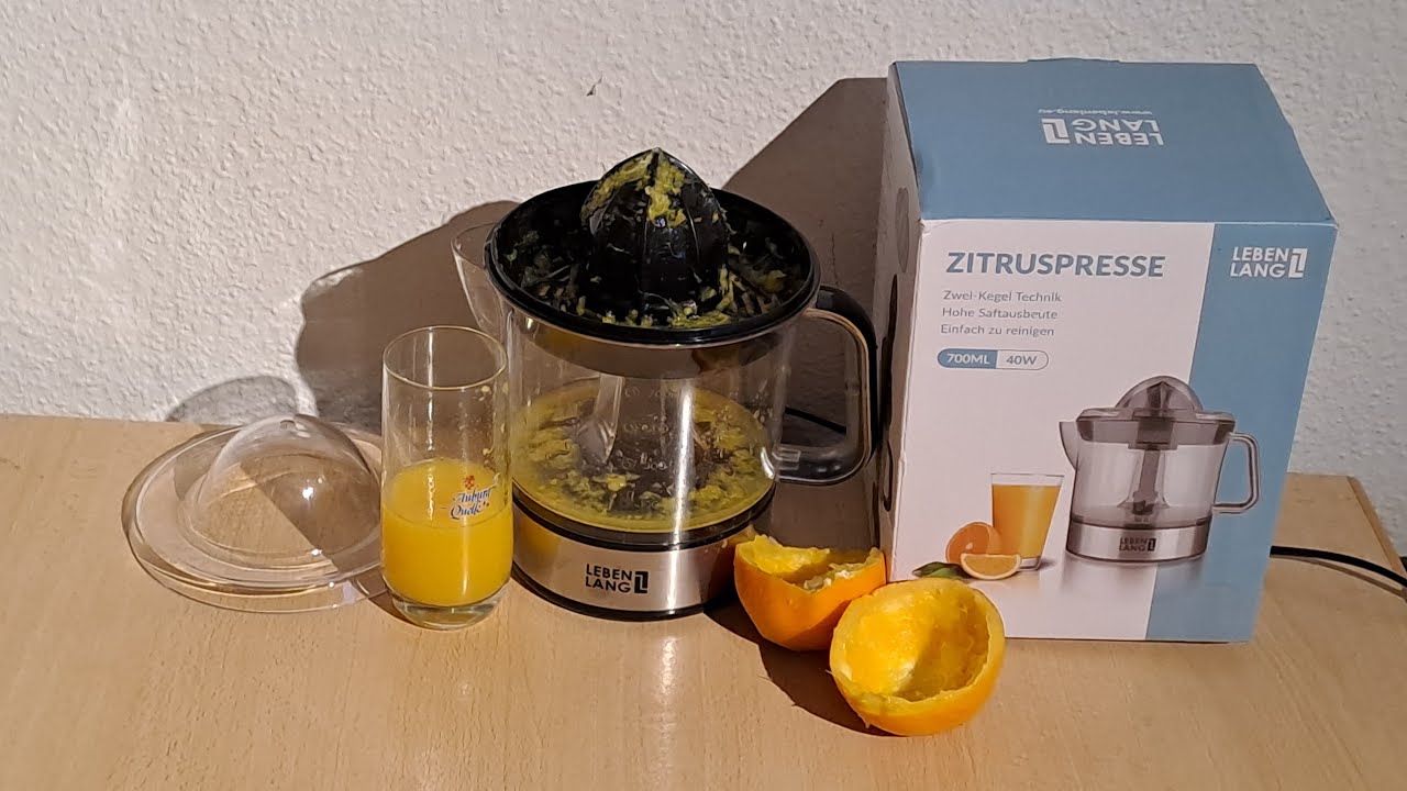 LEBEN LANG Zitruspresse Orangen Saftpresse 40W Unboxing Vorgestellt