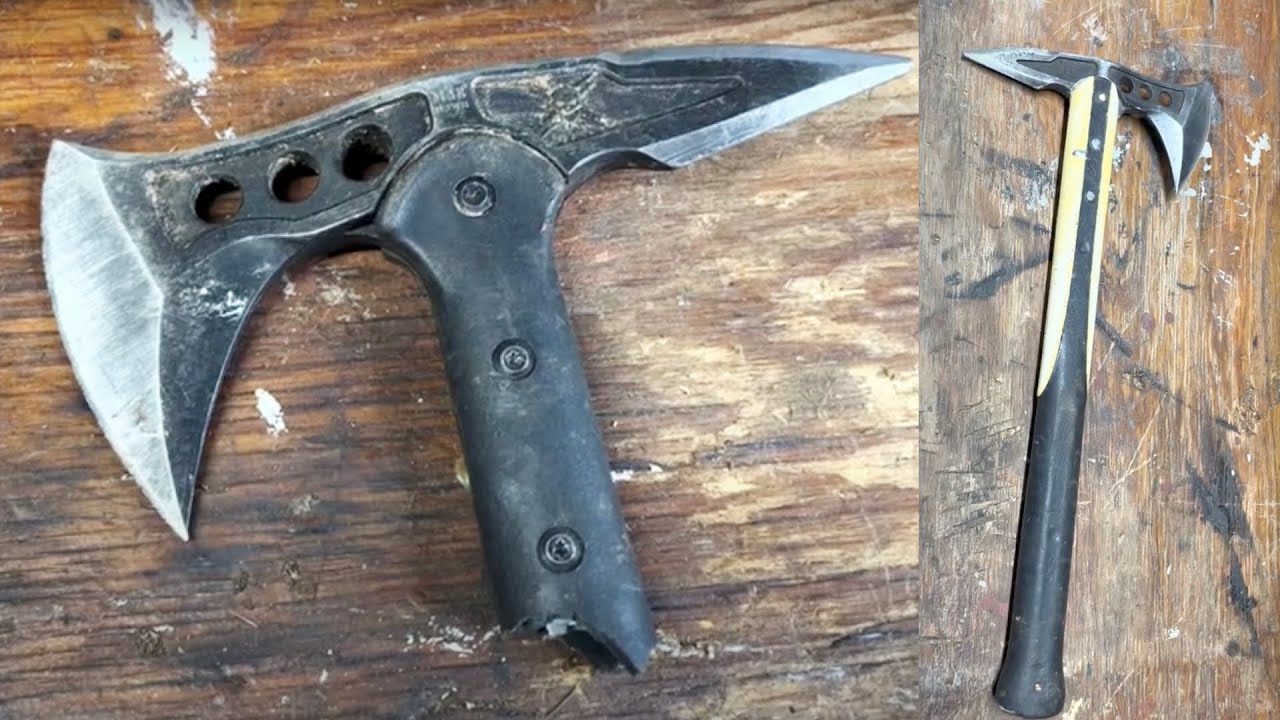 DIY Tactical Throwing Tomahawk Composite Handle Replacement From Repurposed Pick Axe Handle