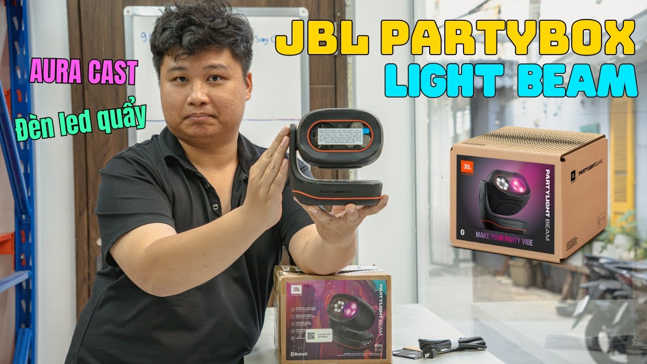 Jbl partybox light beam UNBOXING - REVIEW