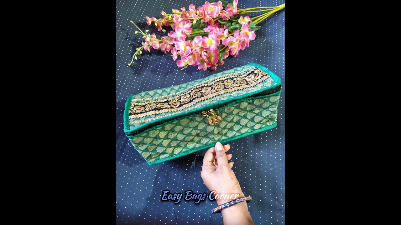Fabric jewellery Bag with 8 Pocket /easy cutting ✂️ and stitching at Home 🏡