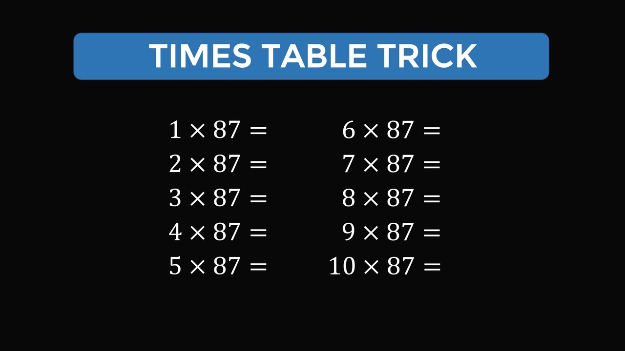 A math trick to make times tables that you need to know!