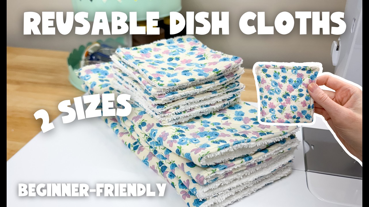 DIY Reusable Kitchen Cloths Tutorial | Easy Beginner Sewing Project