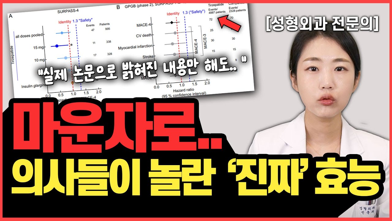 살 빠지는 주사가 아니라 생명보험 수준? 마운자로 연구결과 대공개 (성형외과 전문의)