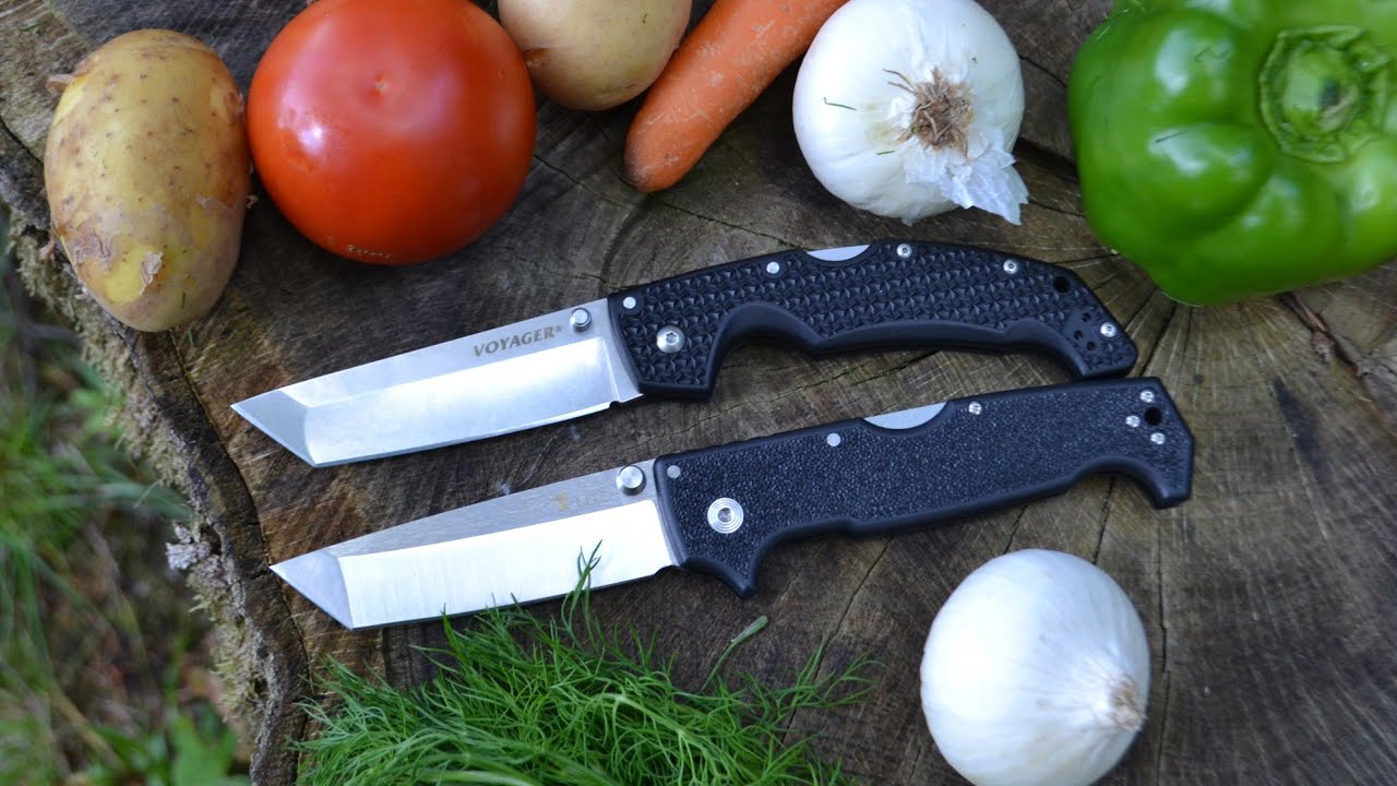 Нож Cold Steel SR1 Lite Tanto VS Voyager Tanto тест по продуктам / test