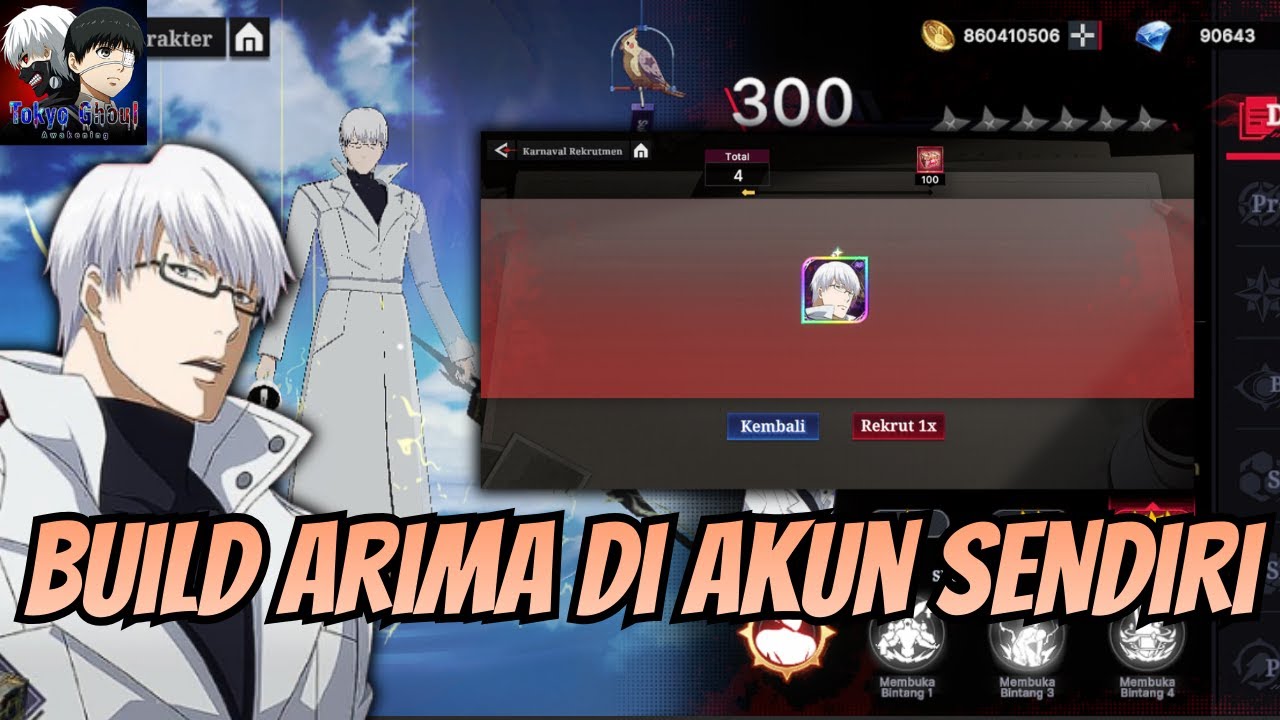 BUILD ARIMA INVESTIGATOR HASIL GACHA 4X!!! TOKYO GHOUL AWAKENING