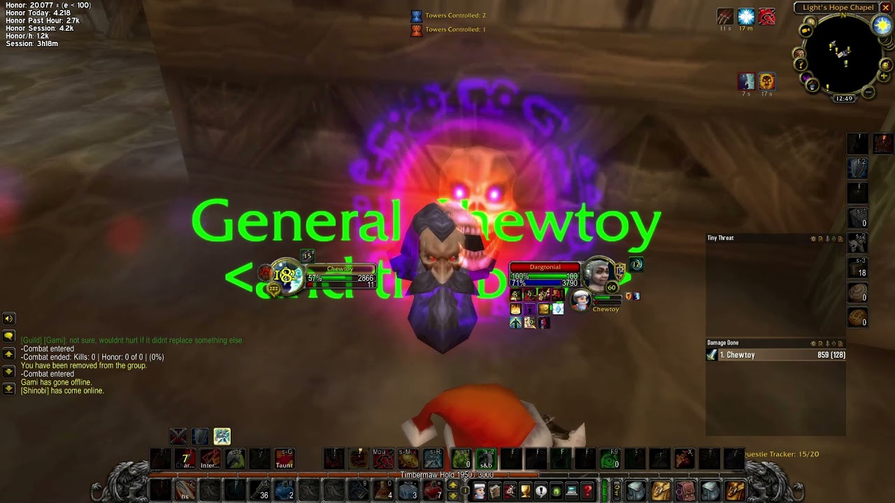 WoW Classic SoM Warrior PvP - Priest loses 1v1 to fury warrior