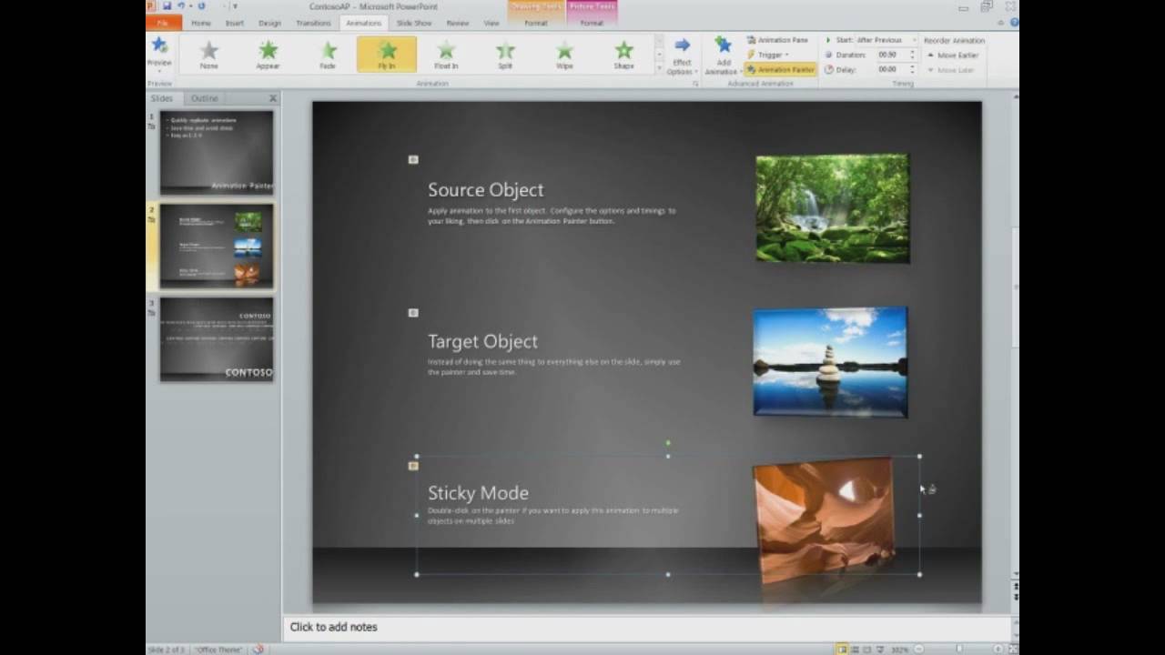 PowerPoint 2010 Animation Painter