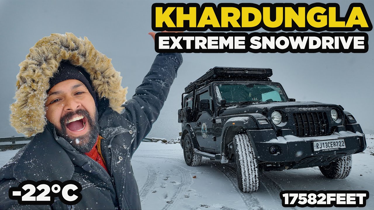 Khardung La Turns DEADLY in -22°C Snow! Extreme Snow Drive