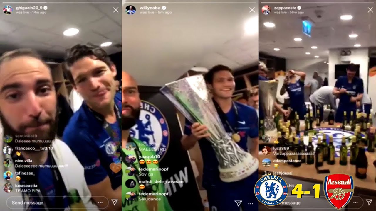 Chelsea Changing Room Celebration Vs Arsenal 4-1 Europa League Final 2019