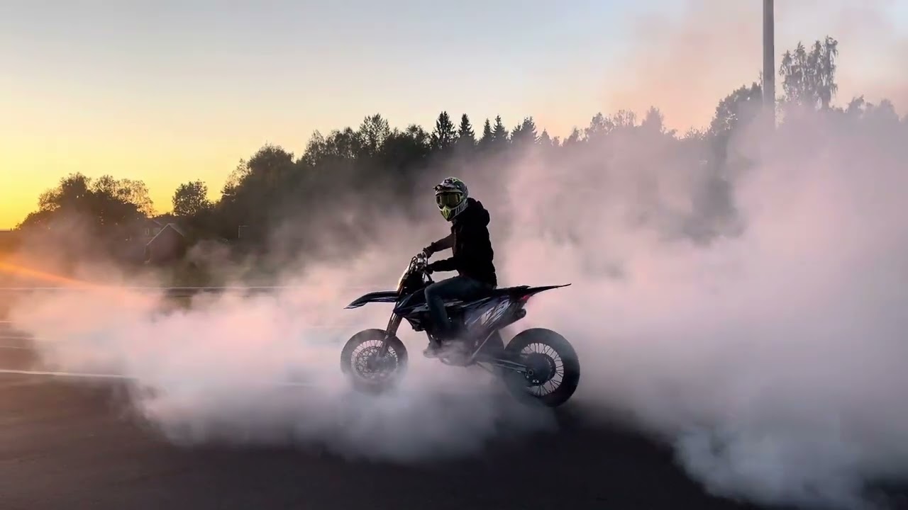 KTM XC-W 125 SUPERMOTO PURE SOUND | WHEELIES & BURNOUTS