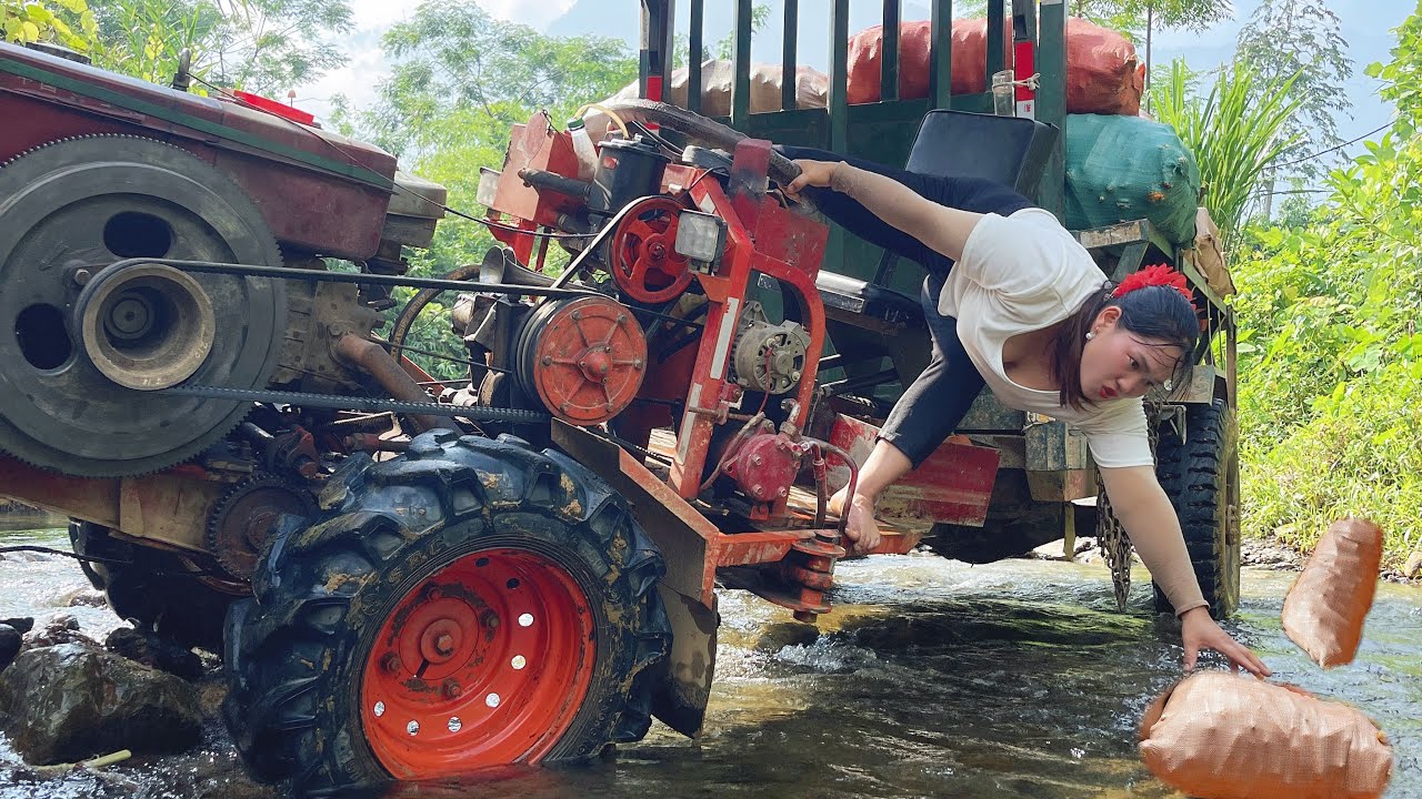 agricultural vehicle transporting corn