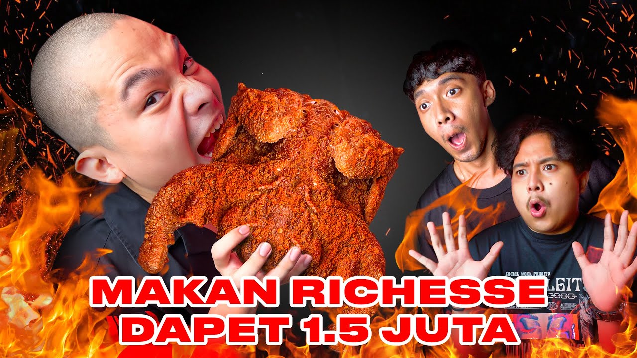 CHALLENGE EDITOR RANDOM! MUKBANG 1 EKOR AYAM RICHEESE LVL 5!!