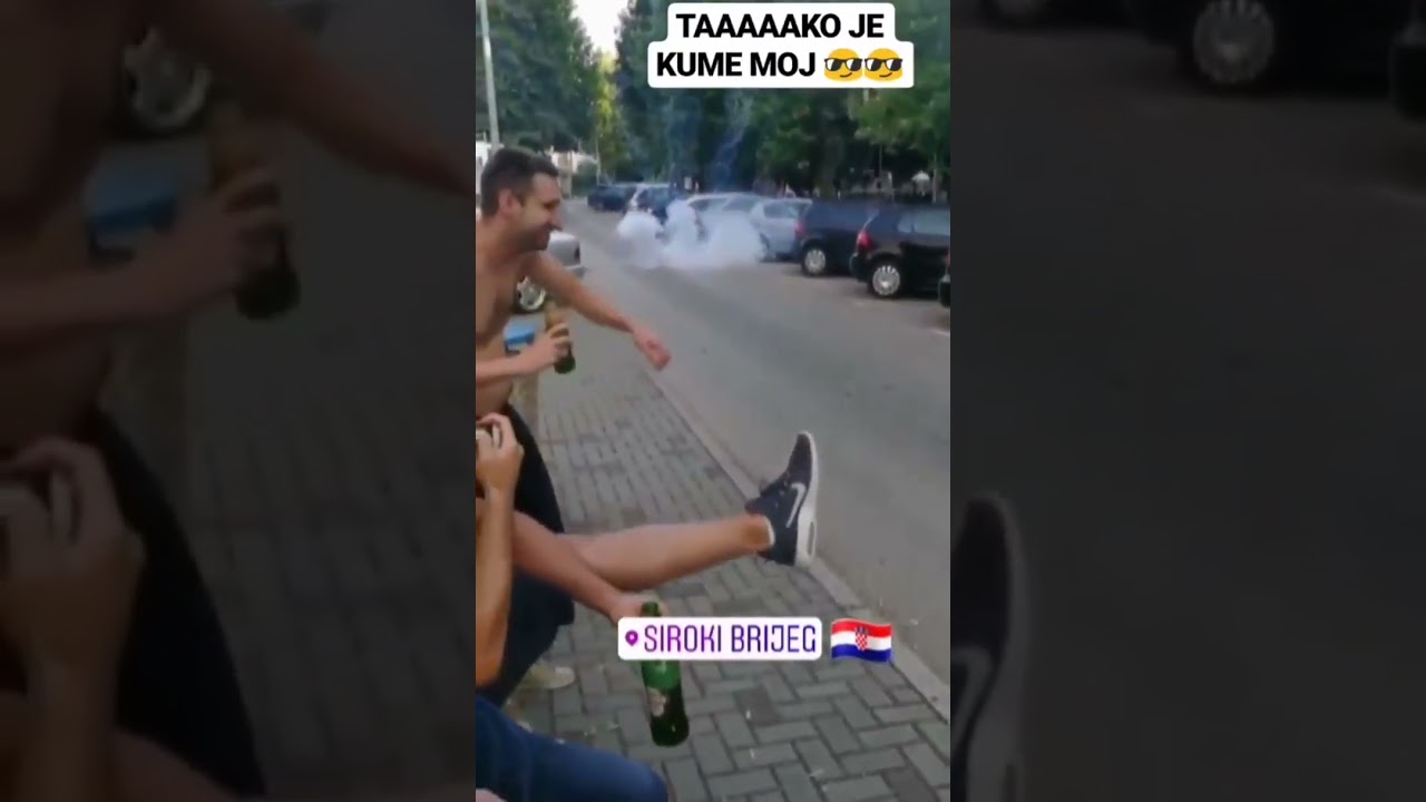 Bacač raketa &Scaron;iroki Brijeg - slavlje poslije Hrvatska - Engleska (SP 2018🇭🇷)