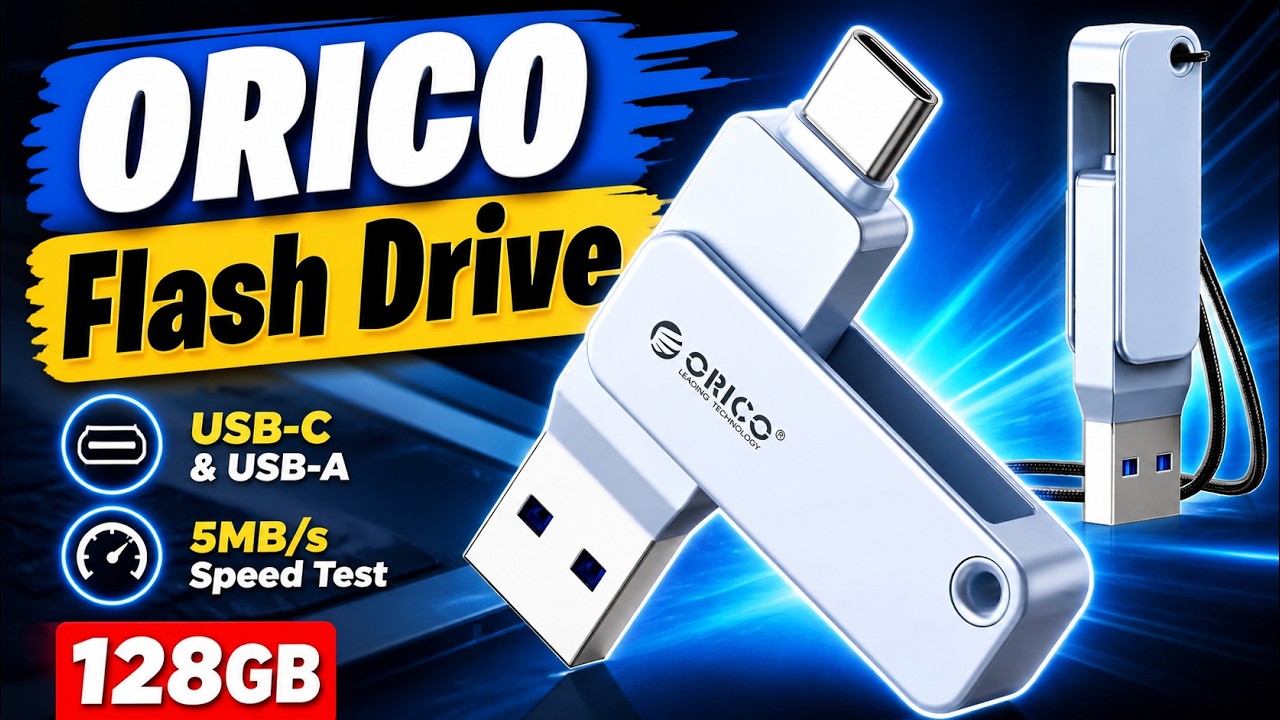 ORICO EB05 USB Stick Review: 128GB USB-C & USB-A Flash Drive | 5MB/s Speed Test for MacBook