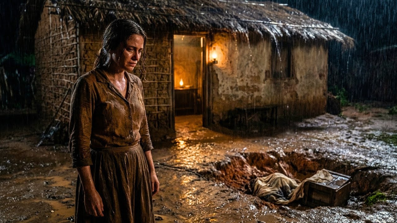 Viúva é expulsa do rancho à noite… mas uma chuva revela algo enterrado no quintal…