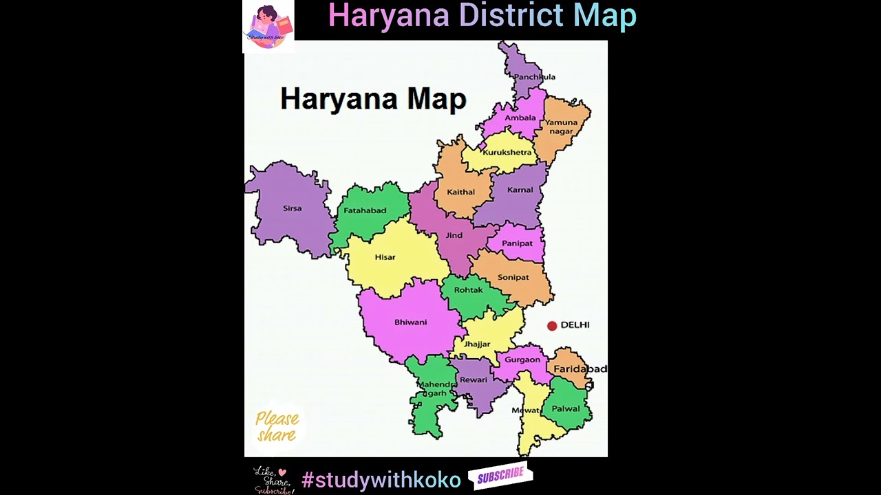 Haryana District Map