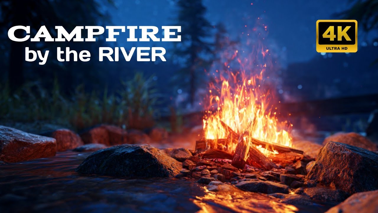 Ultimate Relaxation ASMR 🔥🌲 Campfire & River Sounds for Sleep