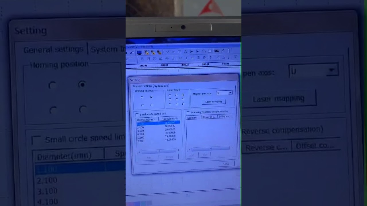when the working route goes opposite direction,  check the software setting like the video shows