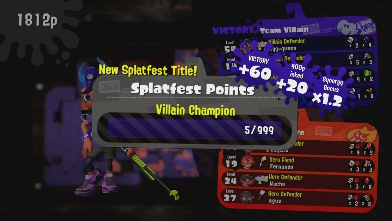 Splatoon 2 - Global Splatfest (Dec. 14th) - Reaching Villain Champion