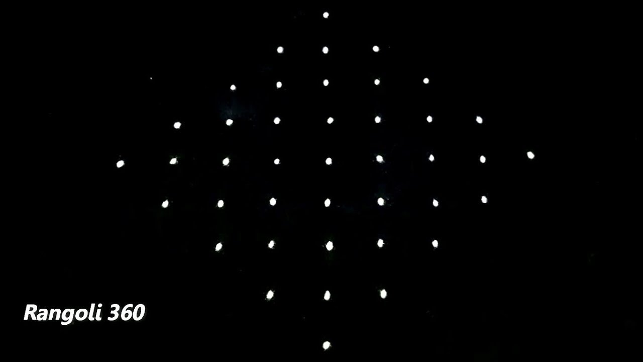 Daily Rangoli 9X1 dots #68 | Easy rangoli | Kolam Designs | Muggulu rangoli | Rangoli 360