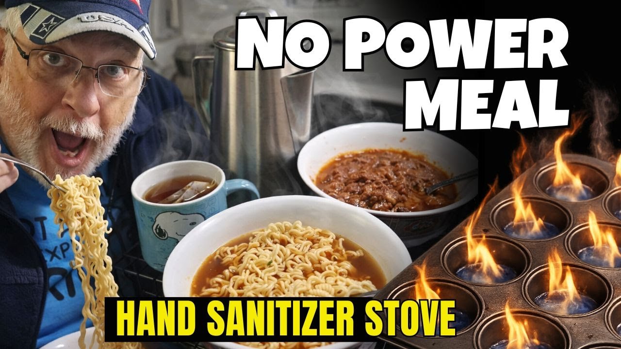 Cooking a Full Meal Indoors With NO POWER Using Hand Sanitizer (Emergency Stove Test)