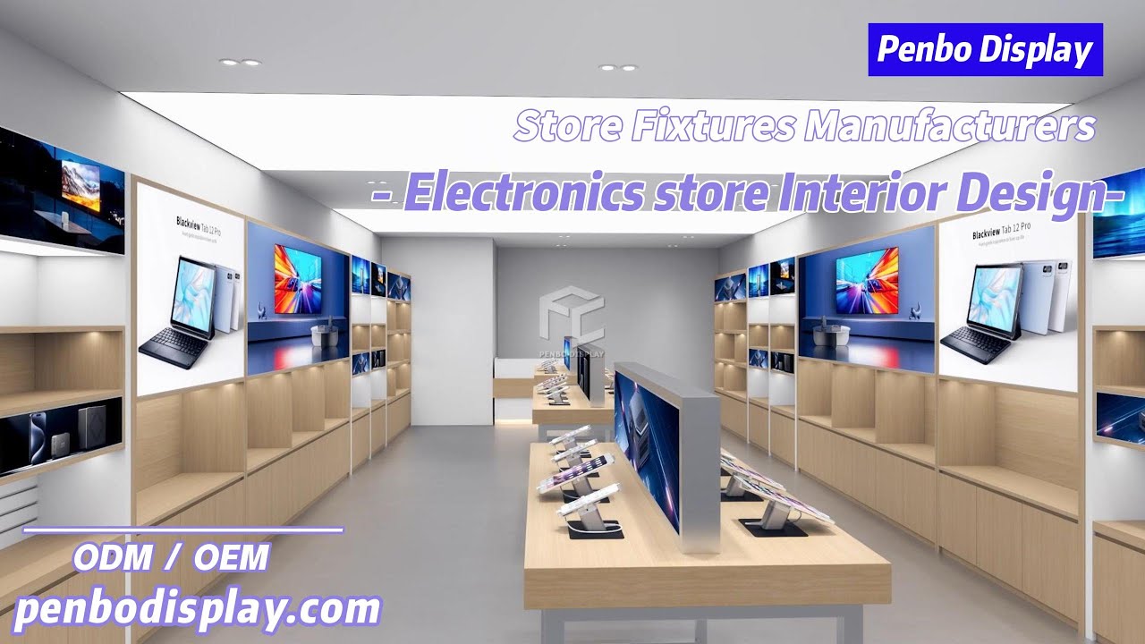Modern Electronics Shop Interior Design | Mobile Accessories Display for Sale | Penbo Display
