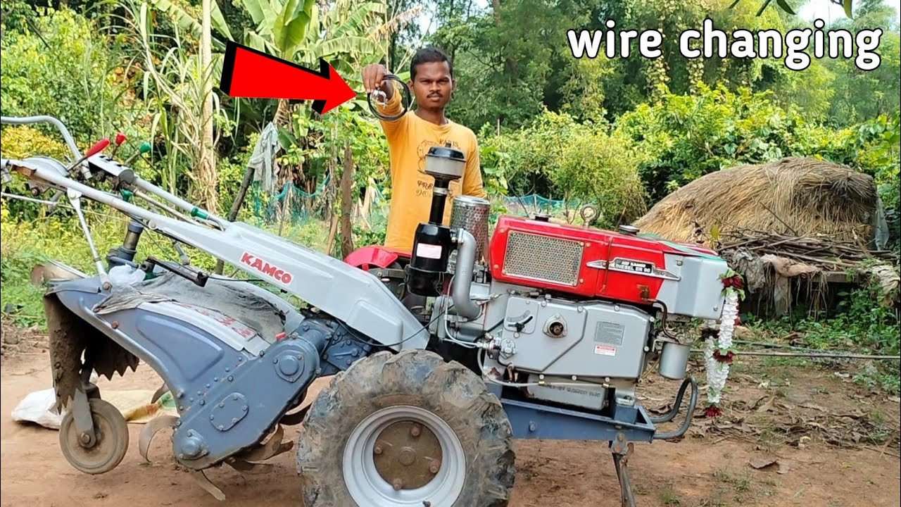 How to change accelerator wire in Kamco power tiller? Changing power tiller accelerator wire ||