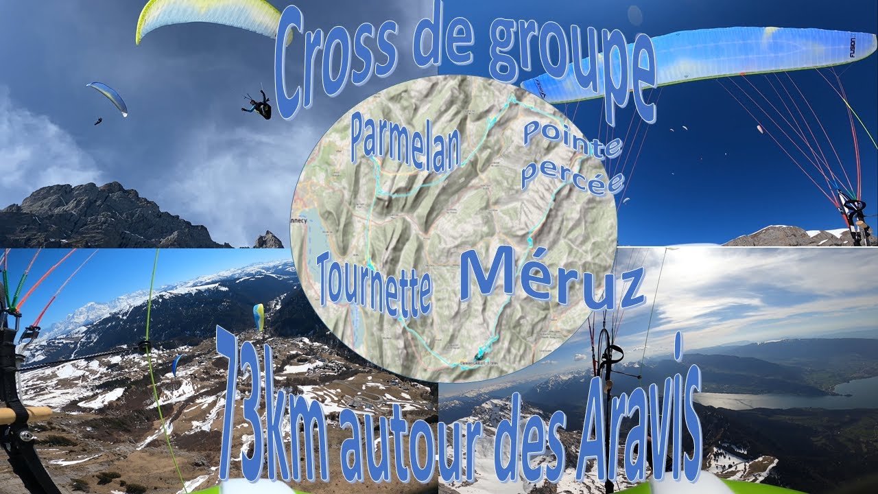 Cross Parapente en groupe : Tour des Aravis au départ du Méruz - 73km