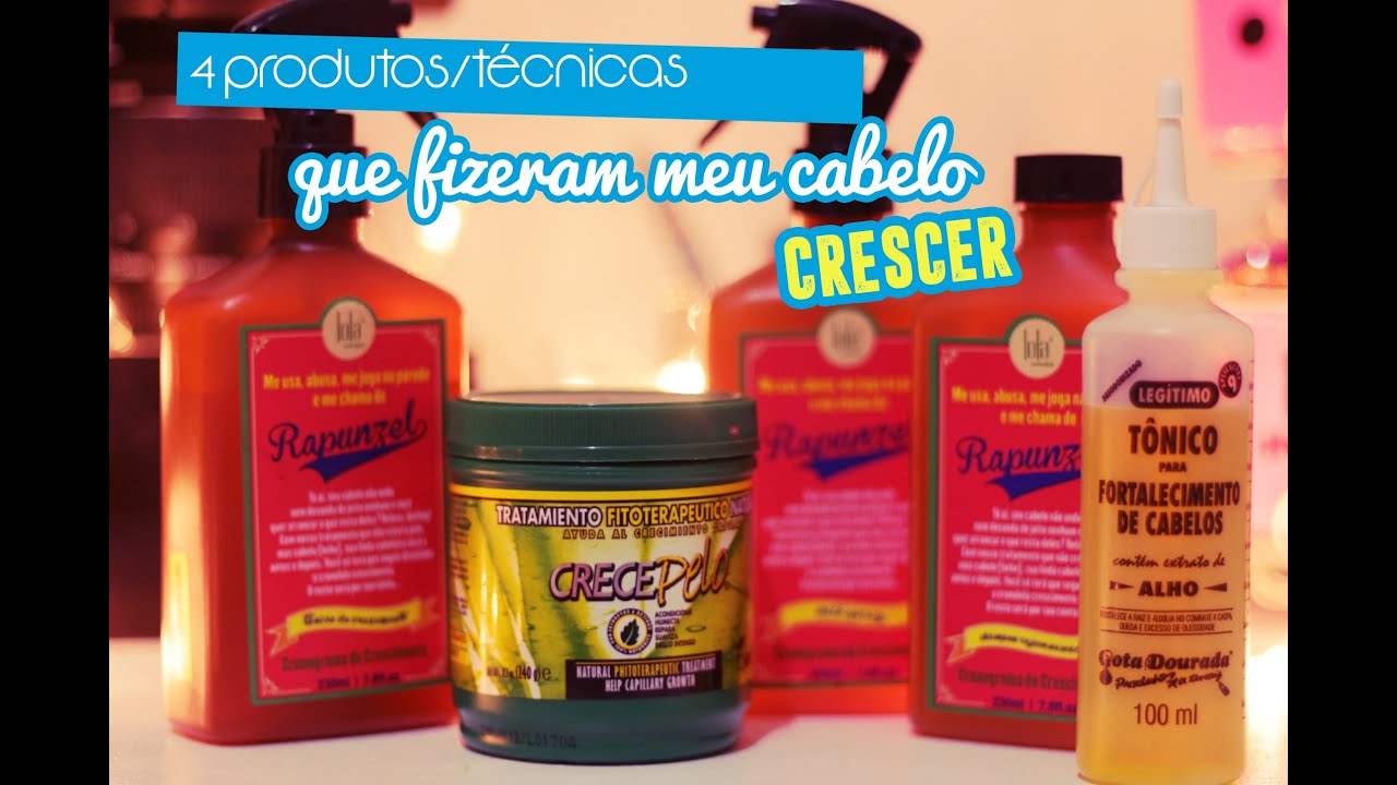 4 Produtos/técnicas que fizeram meu CABELO CRESCER - [ Rapunzel Lola, Tônico de Alho, Crece Pelo]