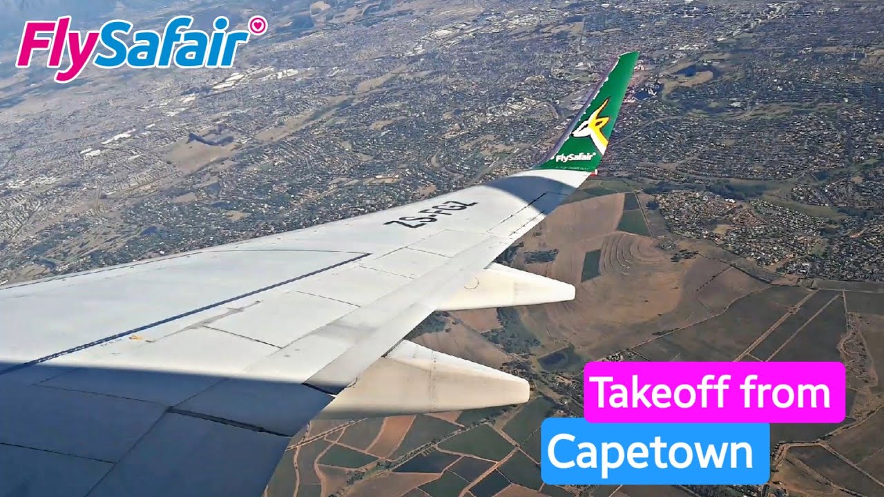 FULL TAKEOFF | Flysafair | Boeing 737-800 | Steep Takeoff from Capetown, South Africa 🇿🇦