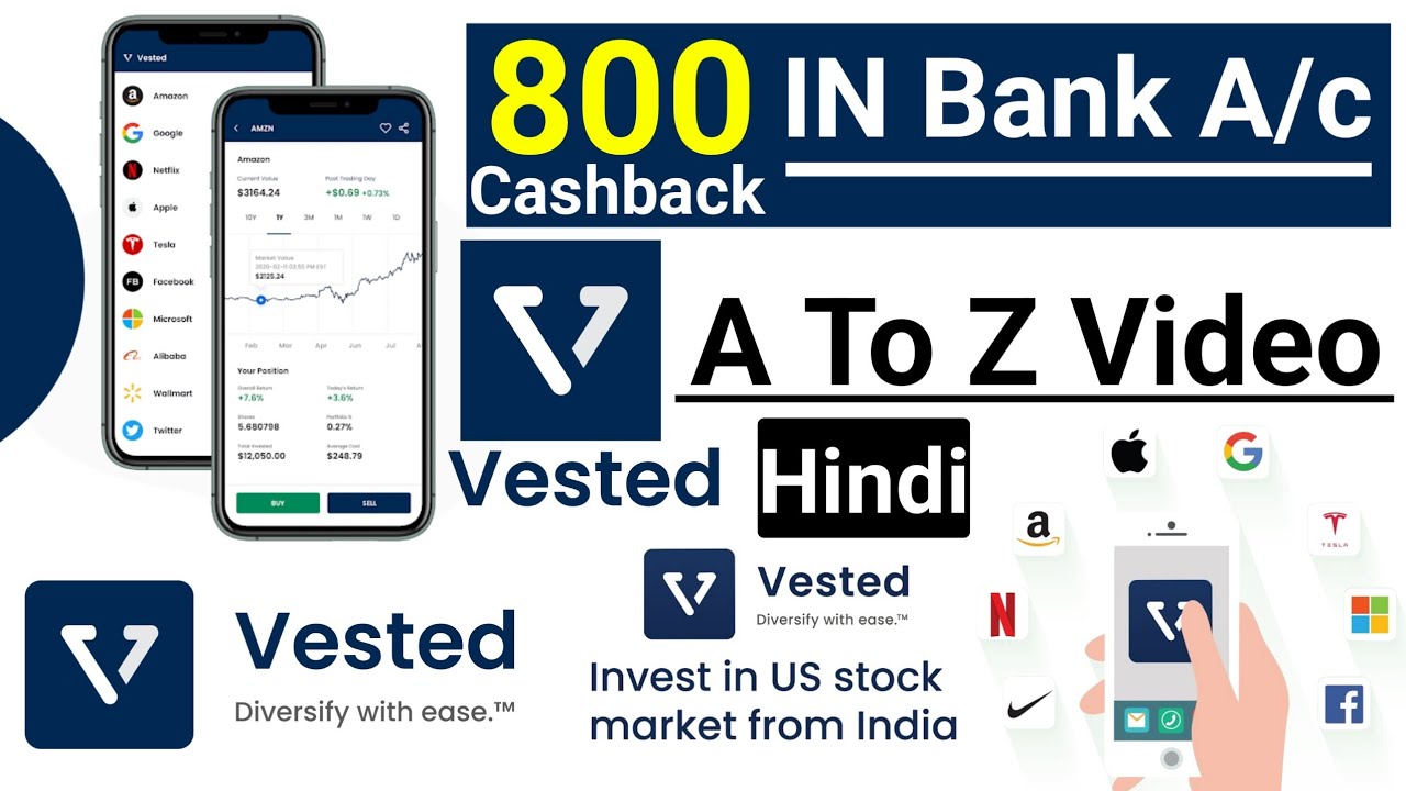 (offer expire)Vested sign up 800 cashback in bank Account A to Z complete Video wasted account