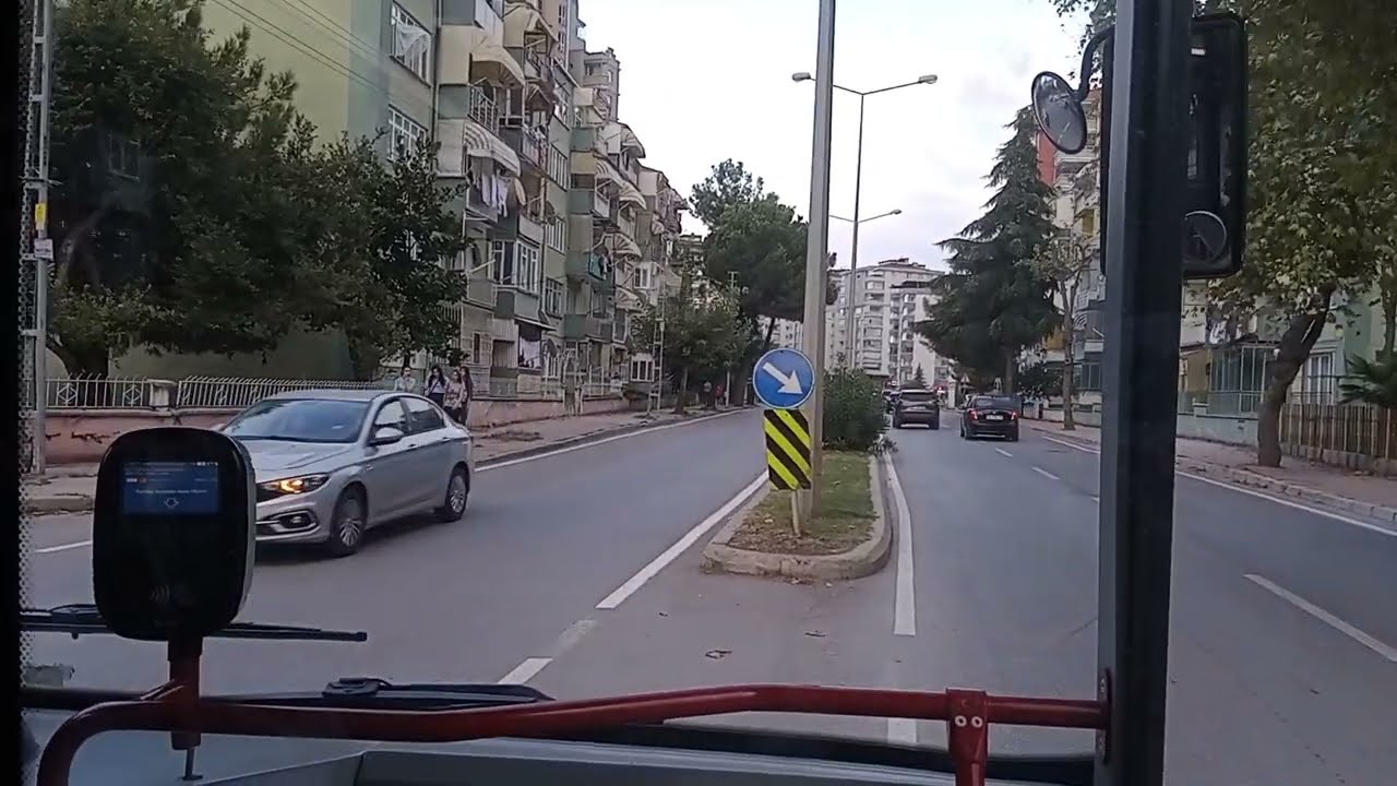 Samsun'da R13 Ring Hattı ile Türkiş Aktarma Durağı dönüşlü Korupark Sitesi otobüs turu