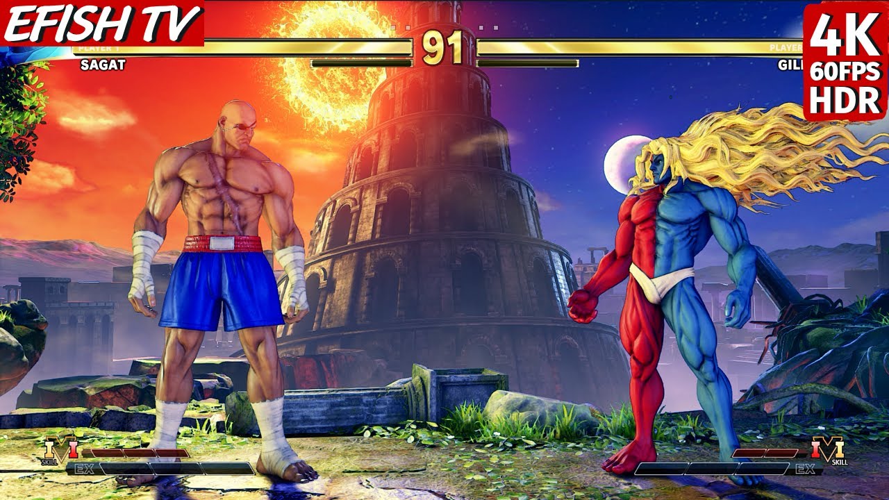 Sagat vs Gill (Hardest AI) - Street Fighter V
