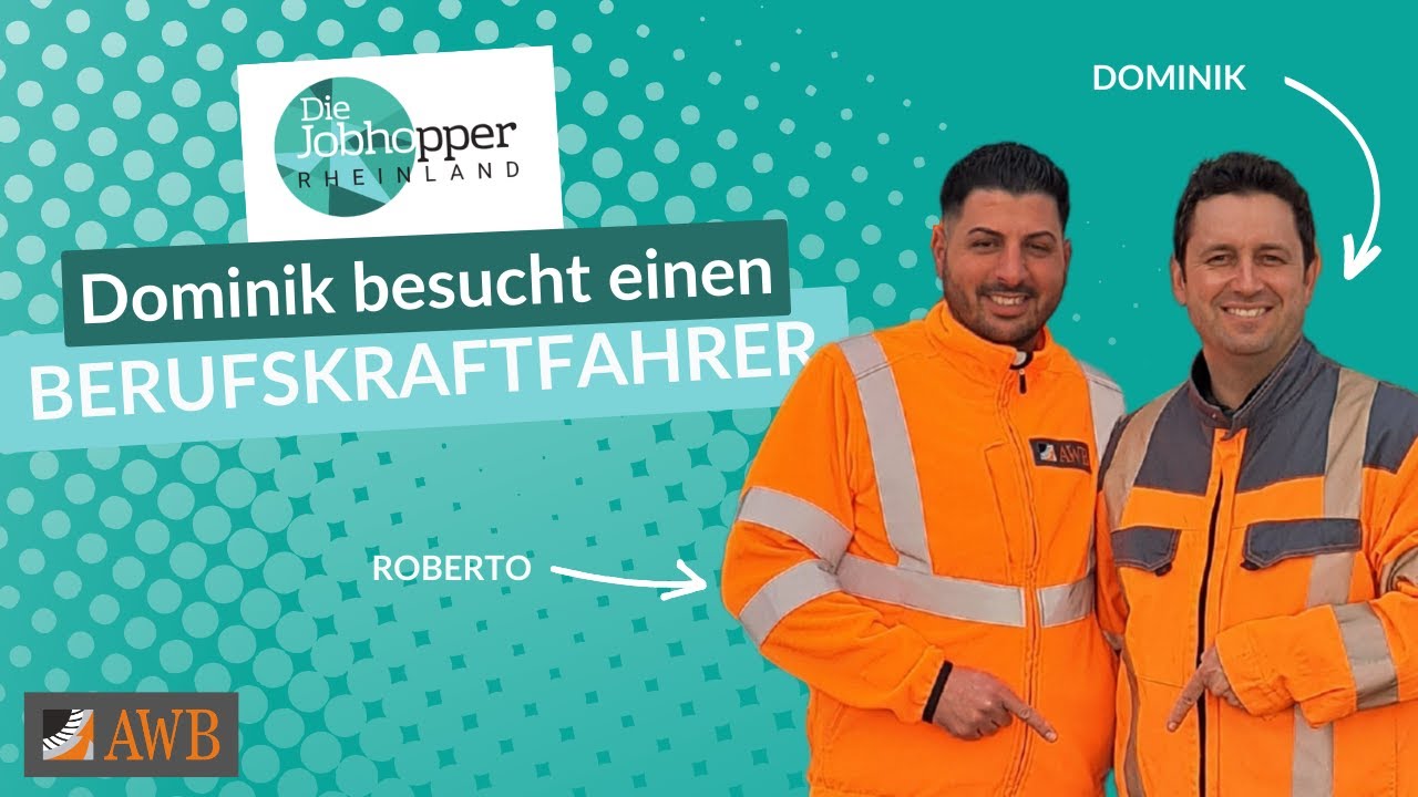 Jobhopper 2023: Dominik besucht einen Berufskraftfahrer bei der AWB