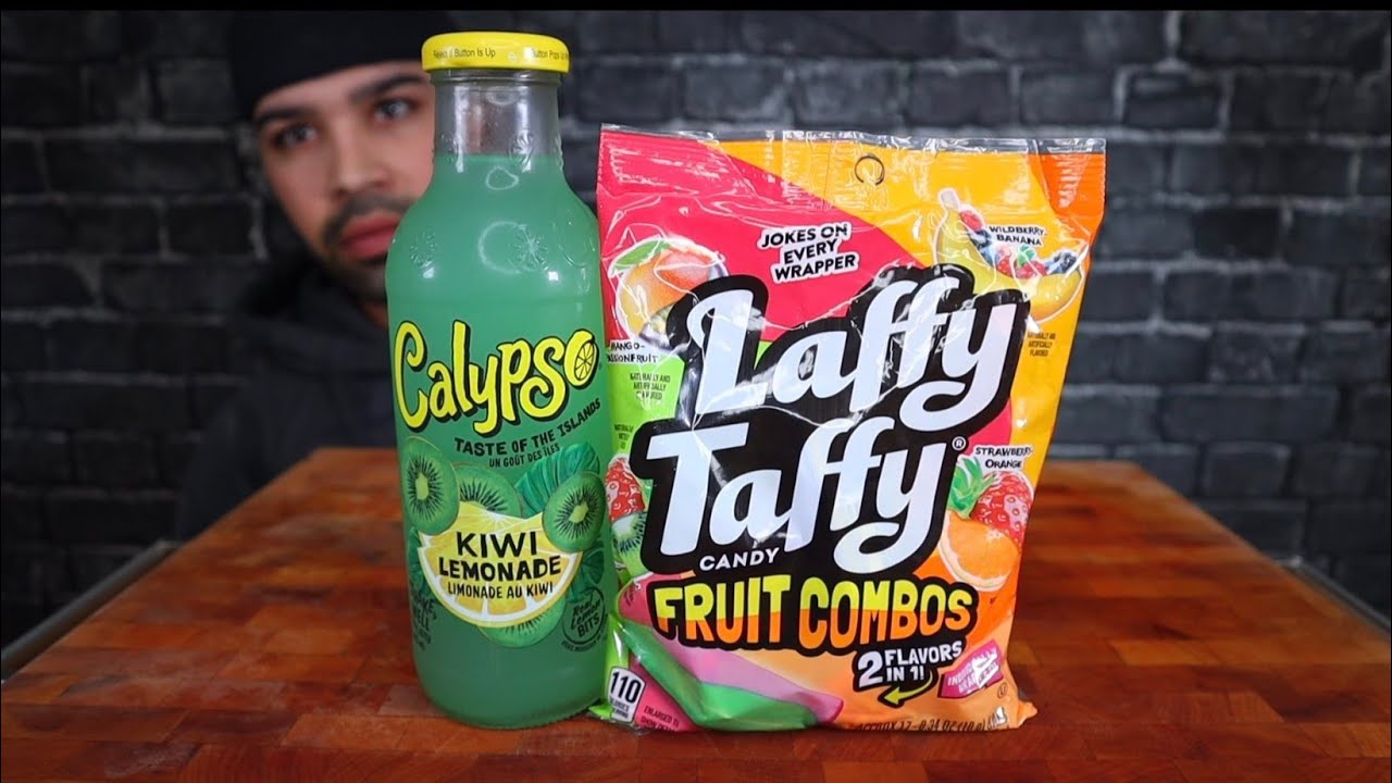(ASMR) LAFFY TAFFY 2 FLAVOR FRUIT CANDY COMBO, AND CALYPSO KIWI LEMONADE REVIEW/RAMBLE