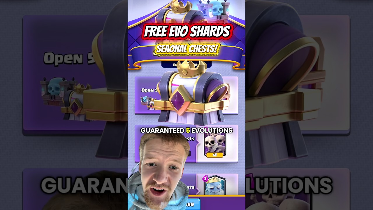 5 Free evolution shards from seasonal chests event! #clashroyale #clashroyaleshorts #supercell