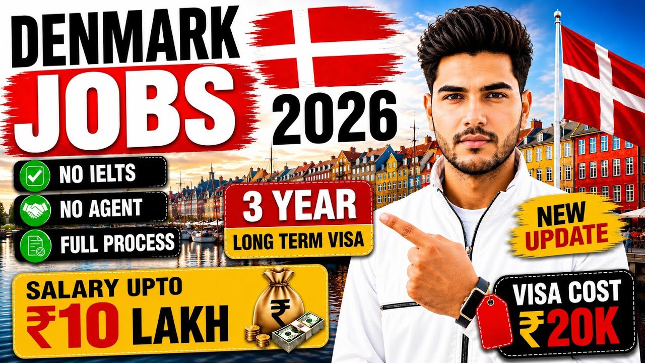 🇩🇰 Denmark Jobs 2026 | 3 Year Visa | Salary ₹10 Lakh | Part-2 ✅