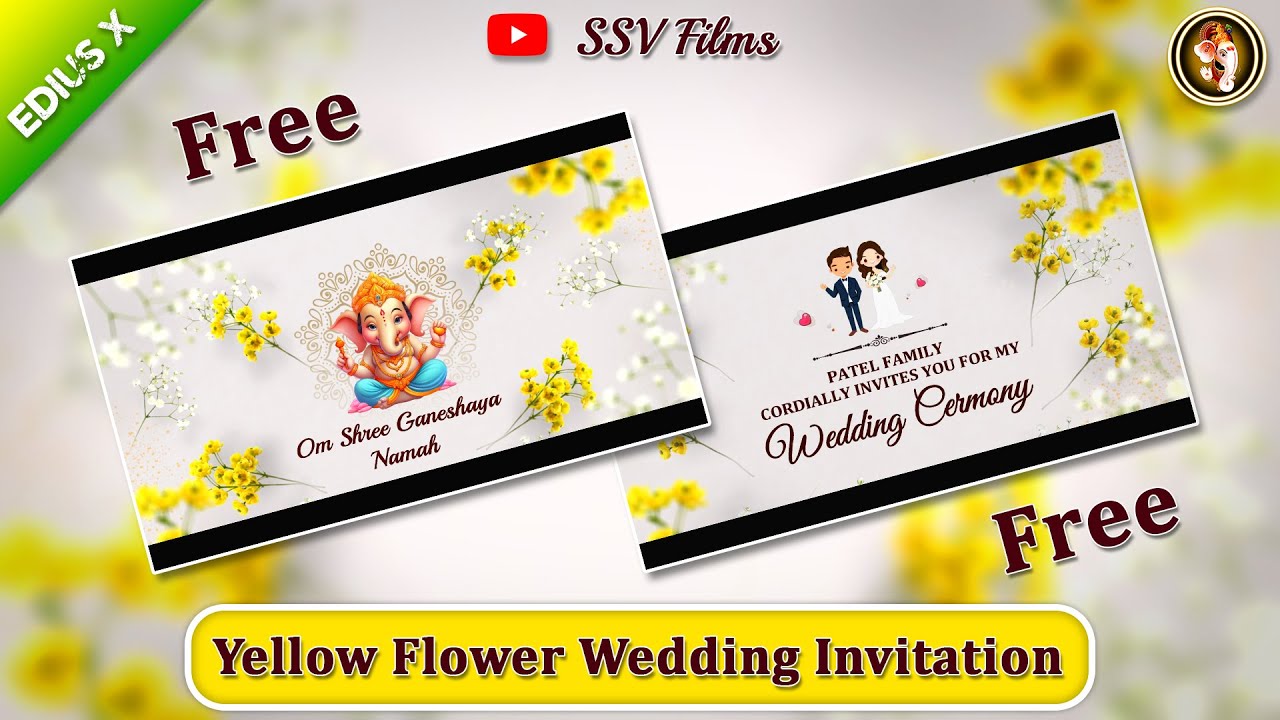 Edius Wedding Title Project Free Download |💛| Cinematic Yellow Flower |💛| Wedding Invitation Video 💛