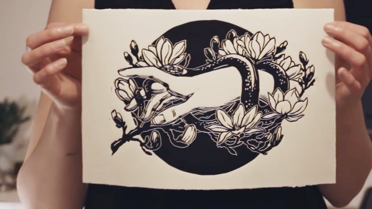 Linocut Printmaking Process by Maarit Hänninen