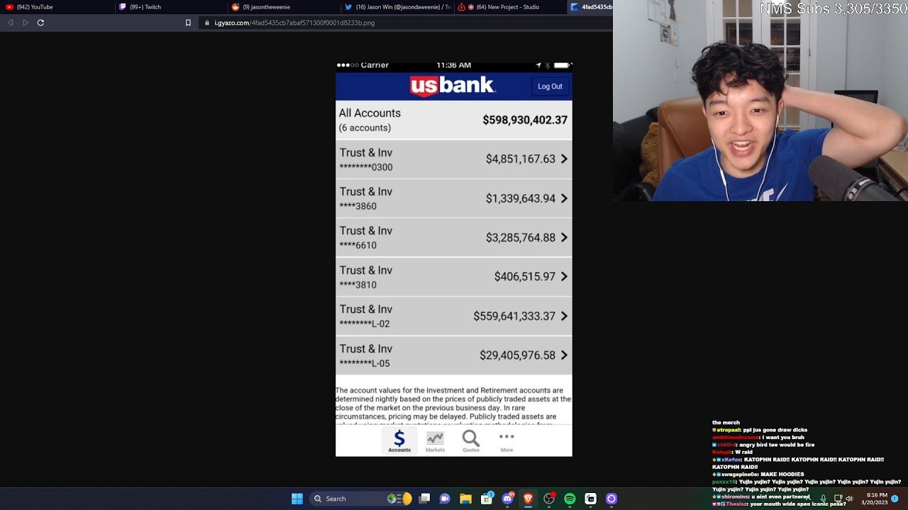 JASON LEAKS BANK ACCOUNT