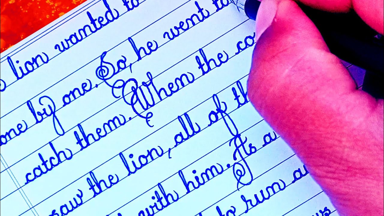 How to improve handwriting and write fast-One page writing on 4 lines notebook #calligraphy #cursive