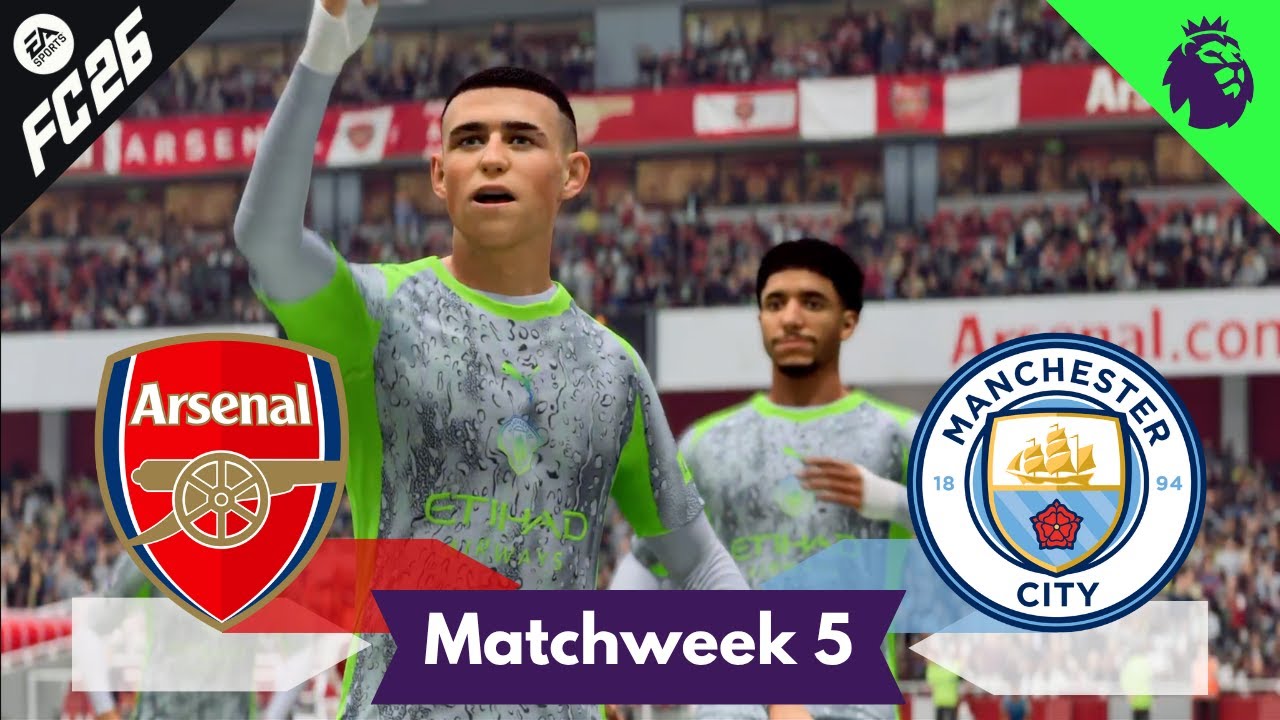 Arsenal vs Manchester City | Premier League Matchweek 5 Highlights | FC26 Career Mode Part 6