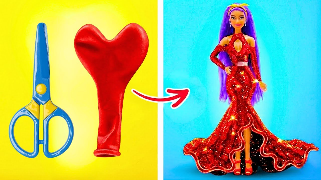 Сделай одежду для кукол из шариков 🎈 ВЕСЁЛЫЙ DIY для детей (БЕЗ ШИТЬЯ)