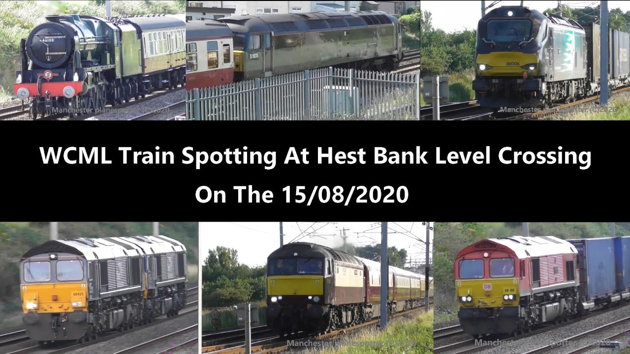 (HD) WCML Train Spotting At Hest Bank Level Crossing On The 15/08/2020