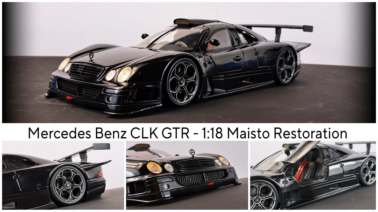 Mercedes Benz CLK GTR - 1/18 Maisto Restoration with Carbon Pattern Decals